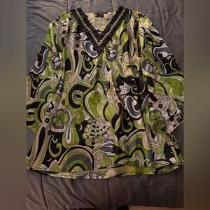 Stylish Green and Black Women's Top